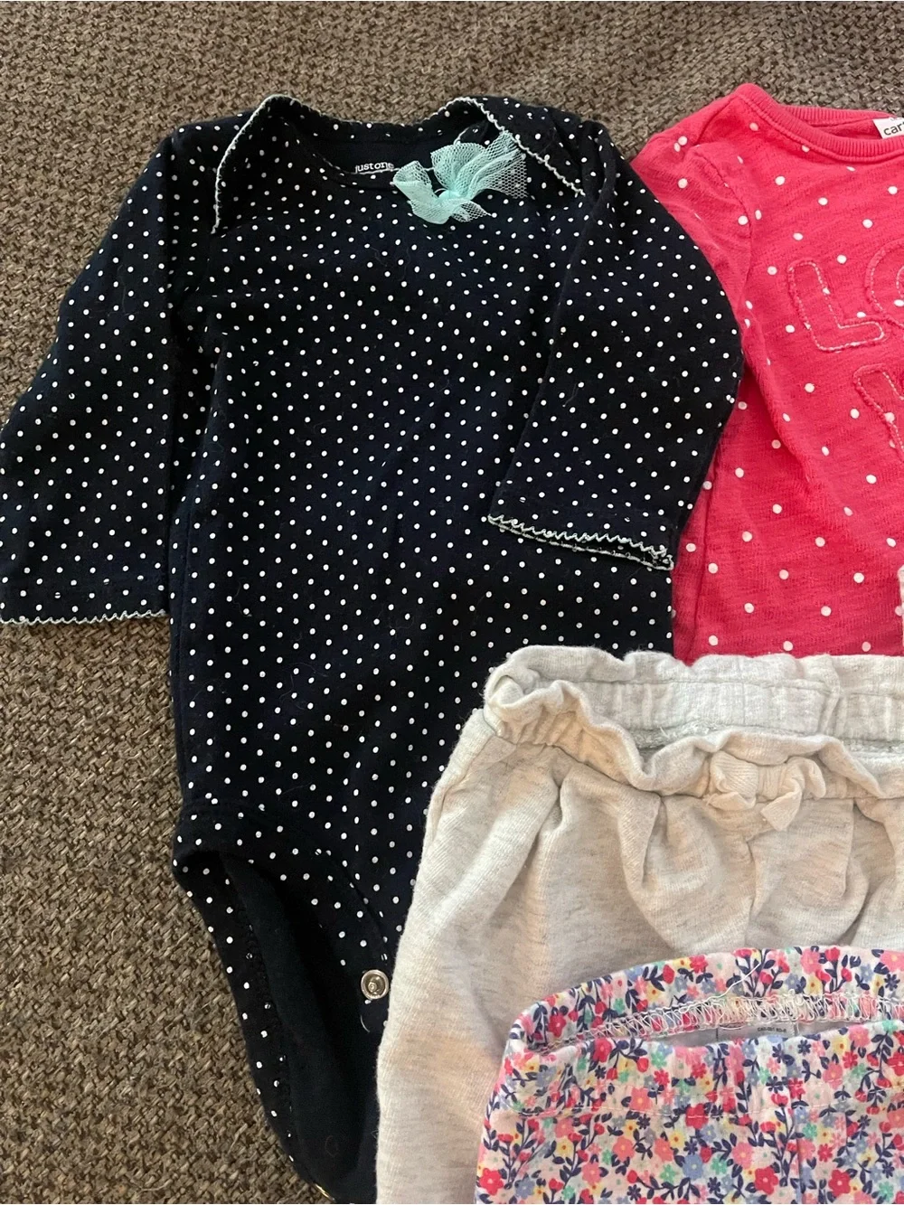 Carter's Pink 'Love You' Kids Leggings Set Lot -